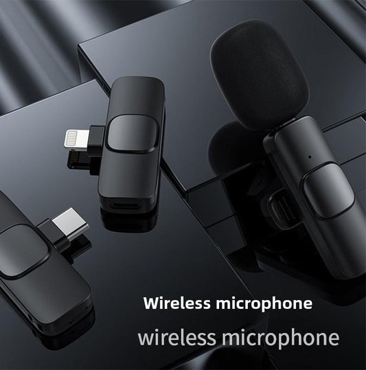 2 Pcs Wireless Lavalier Microphones for Iphone, Android, Ipad - Mini Wireless Clip-On Microphones Crystal Clear Sound Quality for Recording, Live Streaming,Vlog