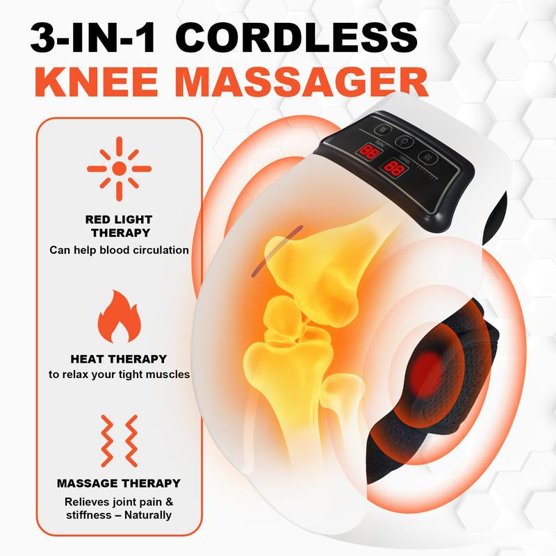 Pain Relief Knee Massager with Heat - Anyask Vibration Massage Wrap with LED Screen, Adjustable Heated Pad for Calves & Legs, Perfect Gift for Him/Her
