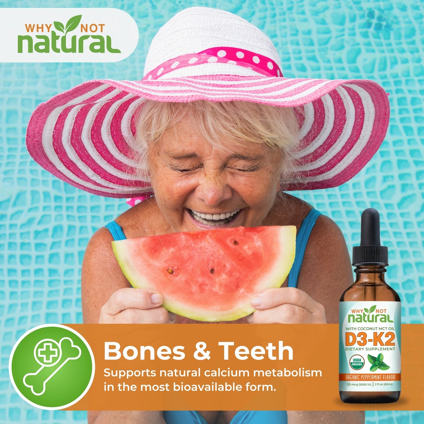 Organic Vitamin D3 Liquid Drops with K2 (MK-7)