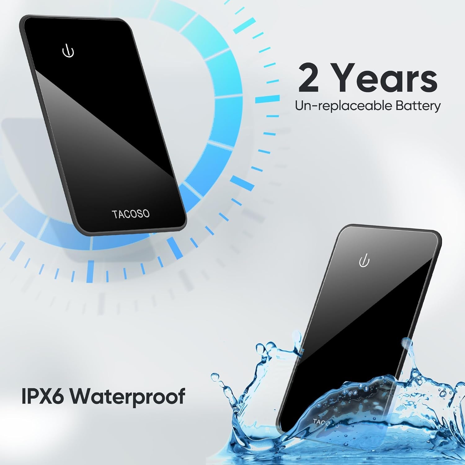 Mfi Certified Wallet-Tracker-Card-2 Pack, Ultra Slim Blutooth Tracker Card for Wallet-Finder-Tracker Tag Work with Apple Find My (Ios Only) IPX6 Waterproof, 2-Year Battery Life - Black