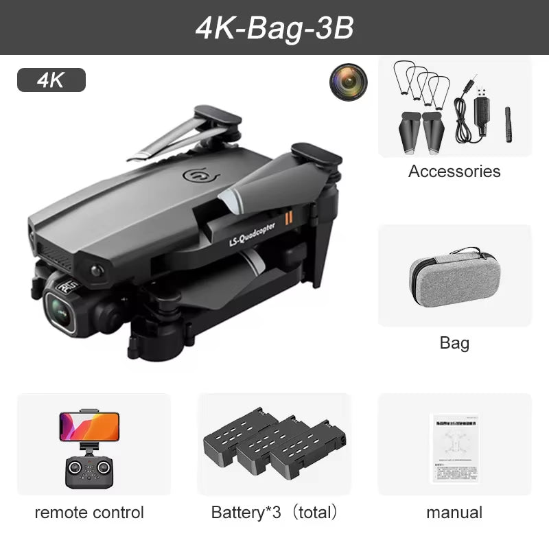 2024 New XT6 Mini Drone 4K 1080P HD Camera Wifi Fpv Air Pressure Altitude Hold Foldable Quadcopter RC Dron Kid Toy Boys Gifts