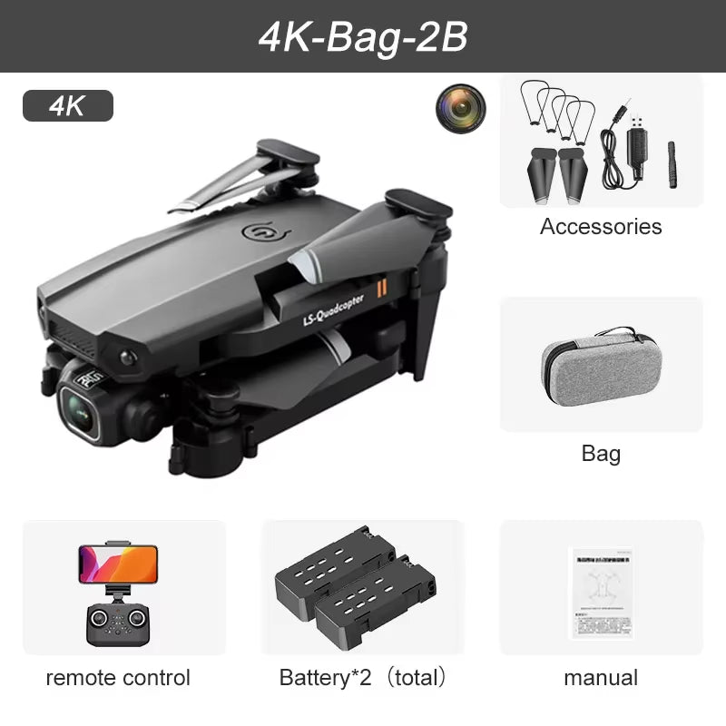 2024 New XT6 Mini Drone 4K 1080P HD Camera Wifi Fpv Air Pressure Altitude Hold Foldable Quadcopter RC Dron Kid Toy Boys Gifts