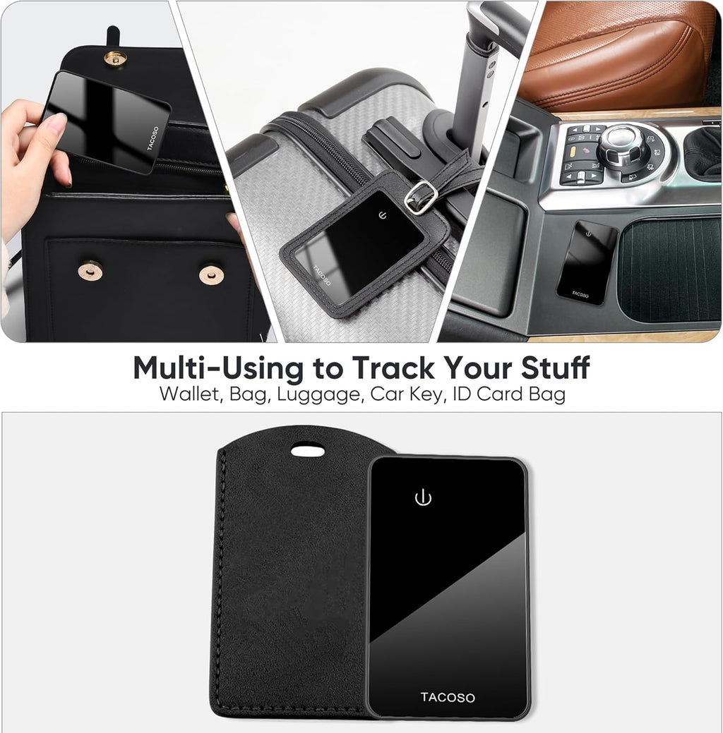 Mfi Certified Wallet-Tracker-Card-2 Pack, Ultra Slim Blutooth Tracker Card for Wallet-Finder-Tracker Tag Work with Apple Find My (Ios Only) IPX6 Waterproof, 2-Year Battery Life - Black